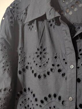 Adiva black eyelet tunic XL